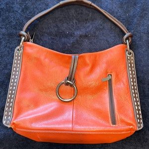 Great orange italian leather purse from Italy